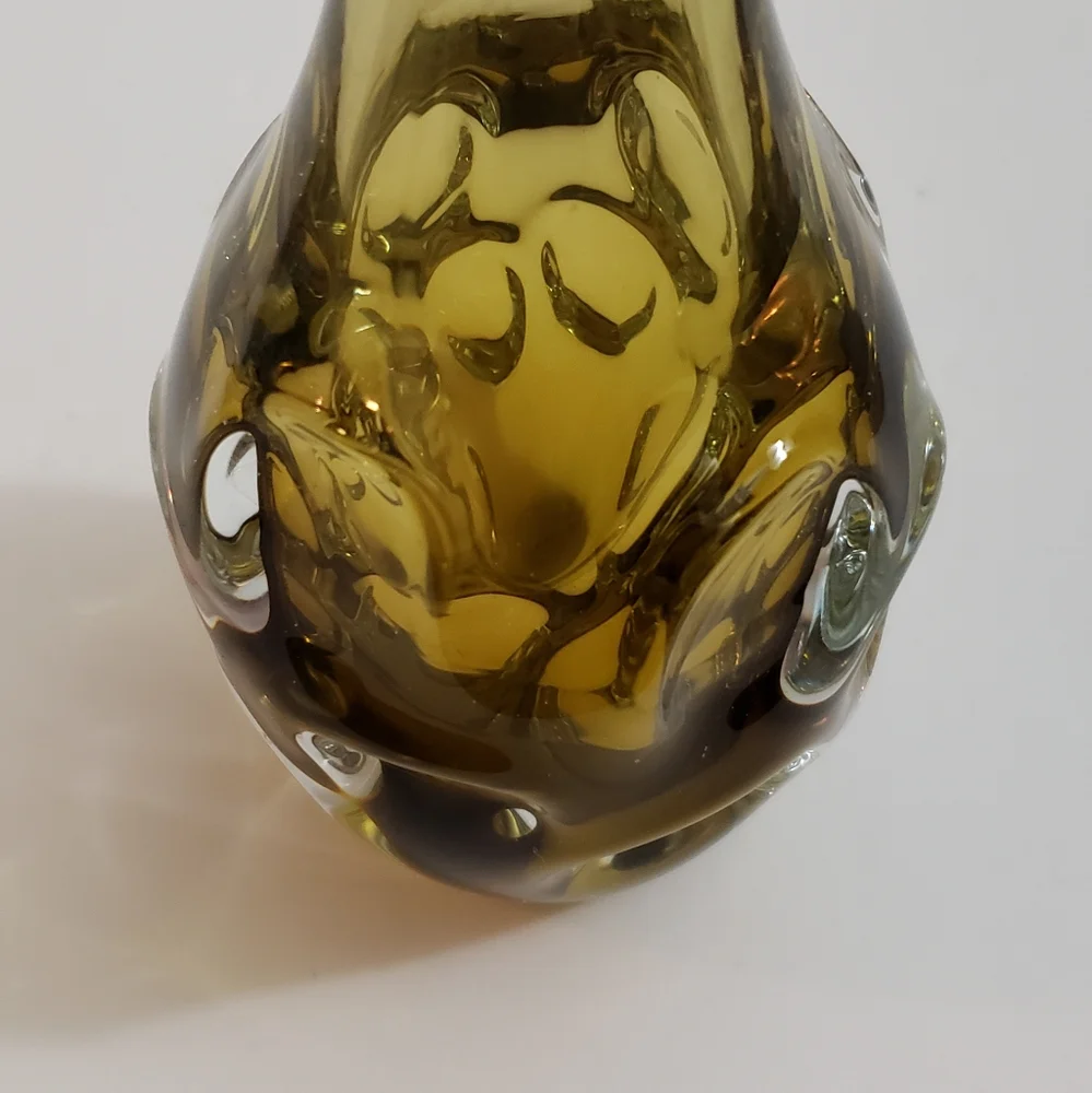 Art Glass Hand Blown Vase Single Stem